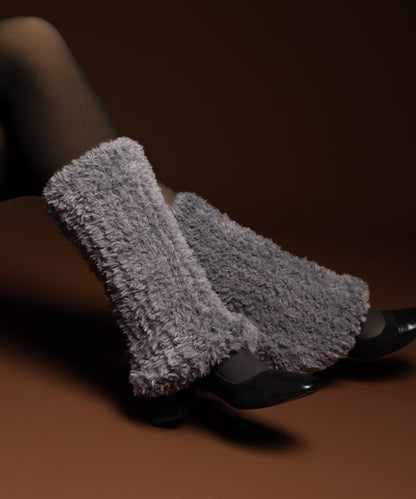 Plush Ribbed Leg Warmer - Grey
