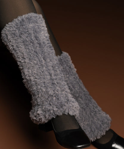 Plush Ribbed Leg Warmer - Grey
