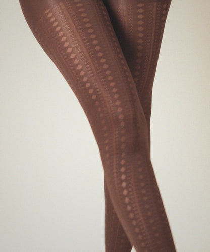 Facet Opaque Stockings - Brown