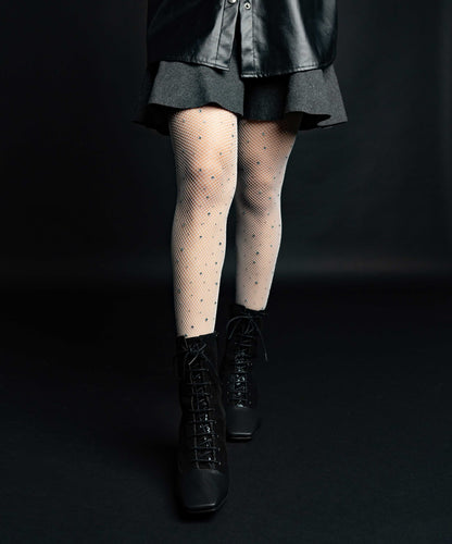 White Rhinestone Stockings